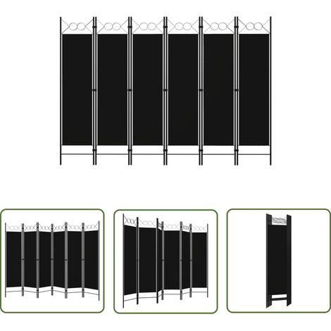 INLIFE Cloison de séparation 6 panneaux Noir 240x180 cm (1/5)