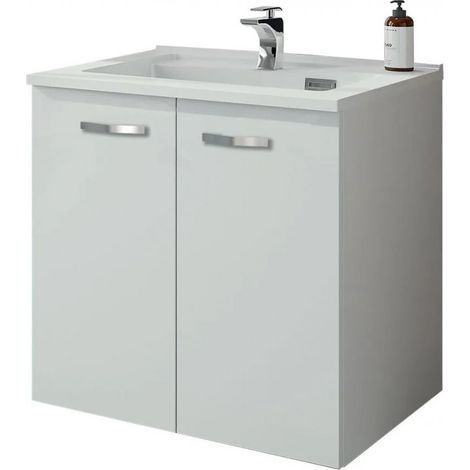 Meuble Sous-Vasque NEOVA Milano 2 Portes 80cm Blanc Brillant - A2355731 (1/3)
