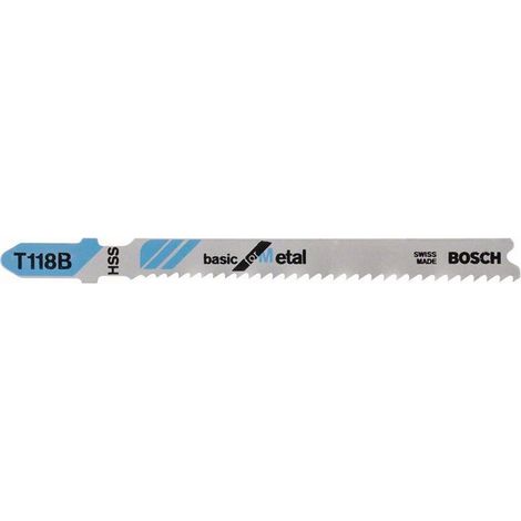 Stichsägeblatt T 118B Basic for Metal L.92mm Zahnteilung 19-23mm HSS 100erPack