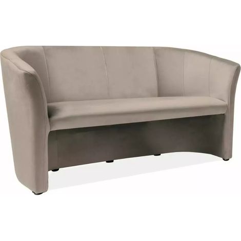 Canapé cabriolet velours beige TISSO format 3 places