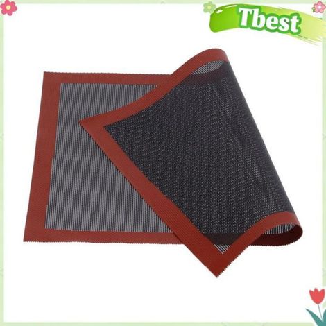 Tbest coussin résistant à la chaleur Tapis de cuisson creux en Silicone, revêtement de four art cuisine Bordure rouge et fond noir (1/4)