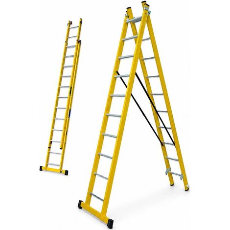 Escalera Transformable Doble TRF2 de 10 Peldaños x 2 Todo Fibra (1/5)