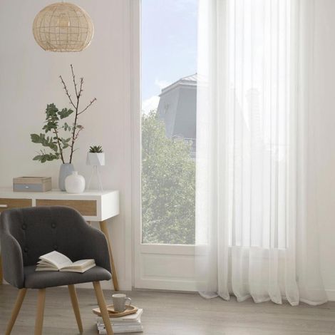 Rideau Voilage "Georgette" 140x240cm Blanc (1/4)
