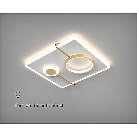 Lampe de plafond nordique, lampe d'ambiance pour salon, chambre à coucher, lampe carrée LED minimaliste