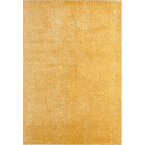 Tapis LYN10 LAVABLE 30°C 60x110 Or, tapis shaggy uni à longs poils (1/4)