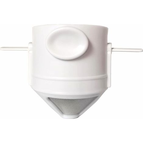 Goutteur à café réutilisable en acier inoxydable - Facile à nettoyer - Portable et pliable - Pour le voyage, Blanc