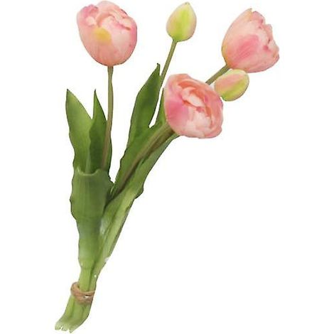 bouquet de tulipes artificielles en PVC, couleurs vives, décoration pour la maisonrose (1/5)