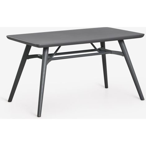 SKLUM Rechteckiger Gartentisch 135x80 cm aus Polypropylen Scand Grau Graphit                                  