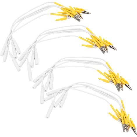 20 électrodes à pince / sachet, câbles pour appareil TENS de physiothérapie, jaune (1/5)