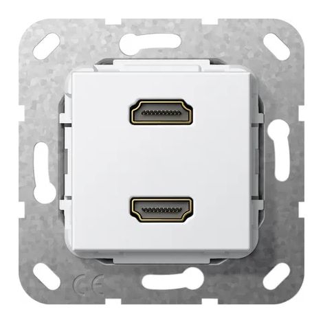 Gira HDMI 2 veces Látigo K Inserto Blanco puro [567203], 5672 03