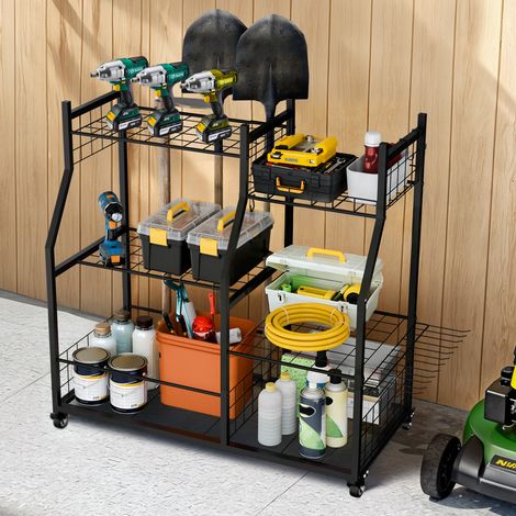 Large Garden Tool Organizer Stand Garage Garden Yard Tool Storage Organization