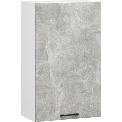 Armoires de cuisine haute AKORD W50 OLIWIA H720 Blanc 50 cm 1 porte façade Béton 2 étagères 50x30x72 cm (1/5)