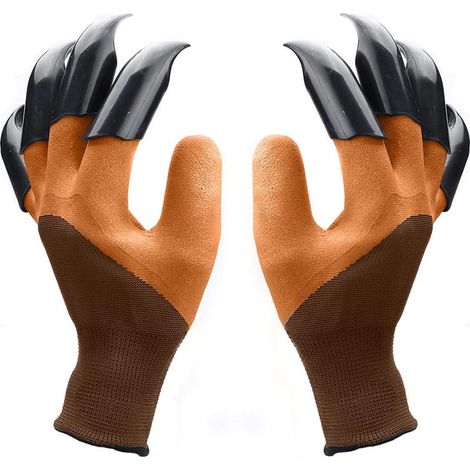 Une paire de gants de jardinage à griffes pour creuser, planter et désherber — Gants de jardinage durables pour hommes et femmes, faciles à utiliser, imperméables, à huit griffes. (1/5)