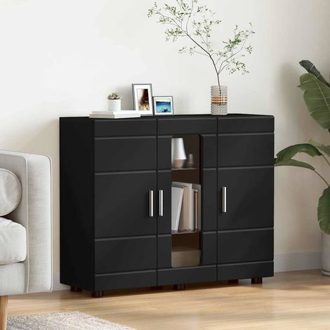 Buffet avec étagère-Meuble de rangement Noir 55.5 x 29 x 100 cm Bois d'ingénierie 250021 (1/5)