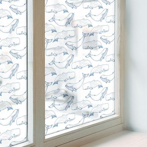 Fensterfolie 100x146 cm Folie für Schlafzimmer Sichtschutz Fenster Milchglas Selbstklebend Blickdicht Dekorfolie Dekorativ Inspirationen aus dem Meer