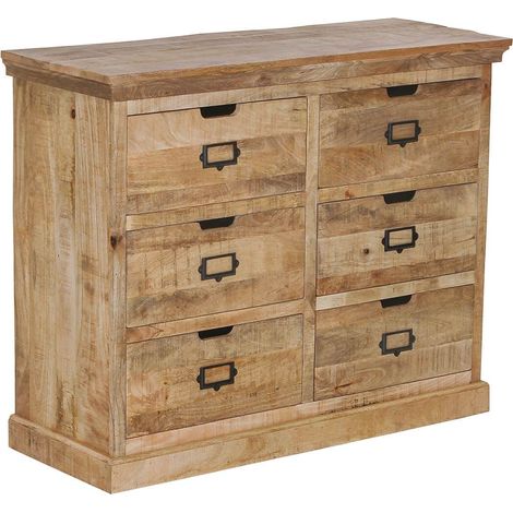VALMON - Commode en Manguier 6 Tiroirs (1/4)