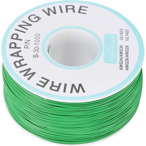 Fil de cuivre étamé unipolaire vert pour connexion électronique, fil volant de circuit imprimé (1/5)