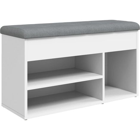Maison Exclusive - Panca Scarpiera Bianca 82x32x45,5 cm in Legno Massello