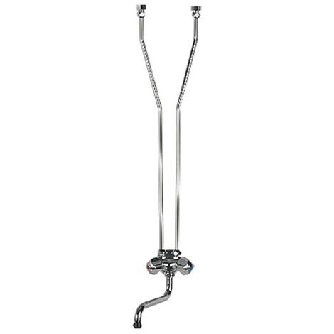 Watts – Mélangeur de lavabo mural pour chauffe-eau – Soupape de sécurité – Alimentation eau froide – Écrous 1/2” et tubes chromés inclus (1/2)