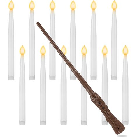 12 Bougies à LED Flottantes Magiques à Suspendre avec Baguette, LED Bougies Sans Flamme Bougies à Piles pour maison, église, fête, Christmas, décoration de Noël (1/4)