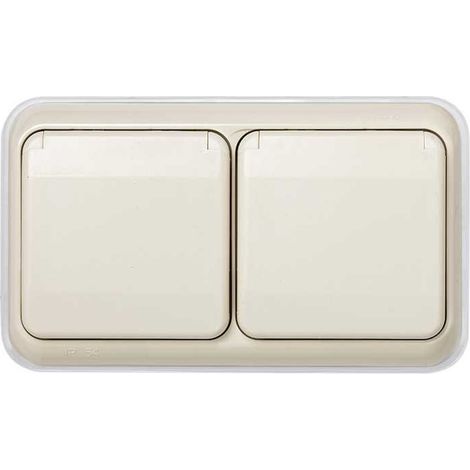 Coperchio con cornice ad incasso a 2 elementi IP54 Simon 44 beige SIMON 44529-38