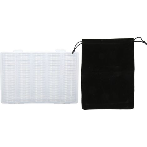 100 Capsules Transparentes pour Pièces 1.38in - Protection Antirouille, Stockage Voyage Familial, Étui Inclus (1/5)