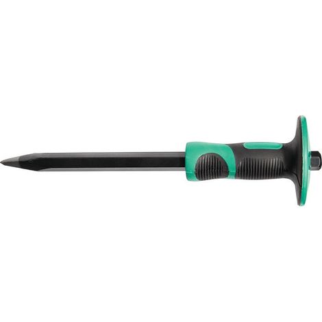 Scalpello a punta L.300mm acciaio spessore 18mm con protezione mano hand