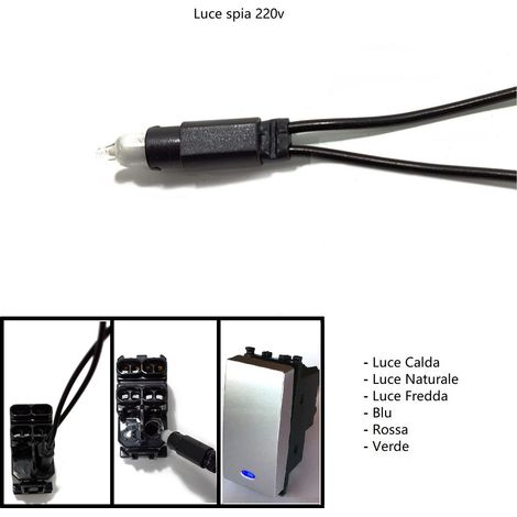 Frutti compatibili vimar plana Interruttori prese pulsanti silver argento Led spia bianco freddo (1/4)