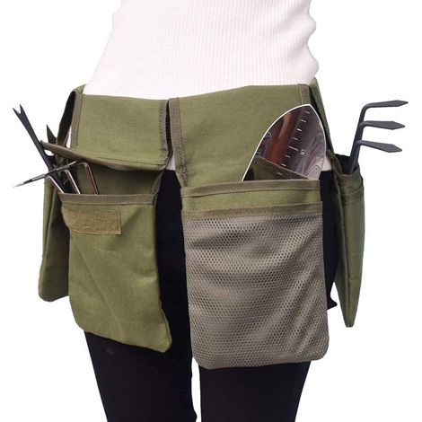 Ceinture à outils de jardin en toile avec poches, Kit de jardinage, sac à main, sac de rangement pour la maison, Kit d'outils de jardinage, sac de rangement pour pelouse (1/5)
