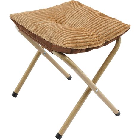 Repose-pieds pliable – Tabouret pliant à pieds métalliques (pour chaises de pêche) – Tabouret de camping avec assise rembourrée amovible – Idéal pour salon, chambre ou bureau (Kaki) (1/5)