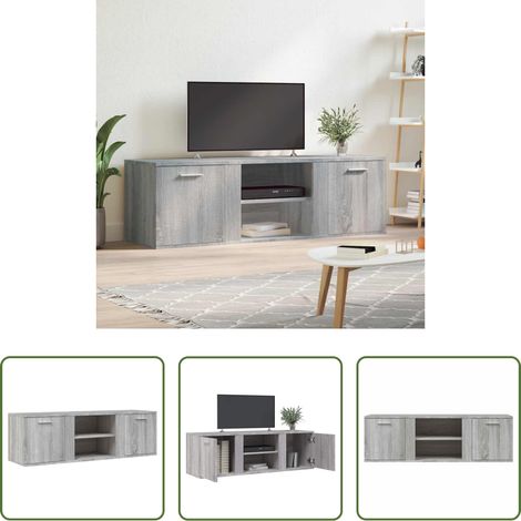 Holzwerkstoff - TV-Schrank Grau Sonoma 120x34x37 cm Holzwerkstoff (1/5)