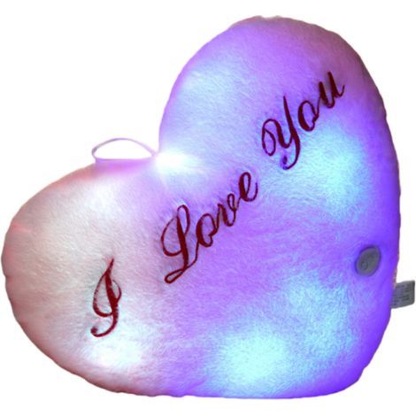 Oreiller de la Saint-ValentinForme de cœur mignonnedirigéOreiller lampeCoussin moelleuxCadeauPeluche d'intérieurOreiller mignon pour enfants (1/5)