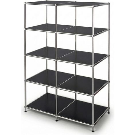 Metallregal Concept Epure MK-015 Offenes Standregal mit 5 Ablagen Schwarz