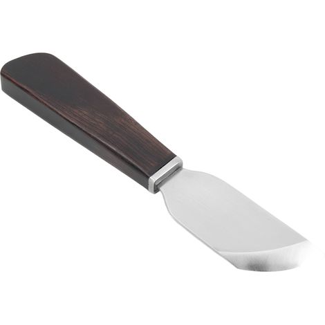 Couteau à décharner pour travail du cuir, lame en acier inoxydable tranchante, manche en bois verni, outil de coupe précis pour artisanat du cuir (1/5)