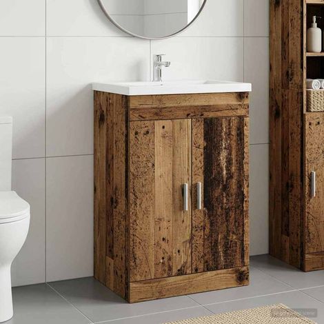 Gabinete de baño debajo del lavabo Madera envejecida