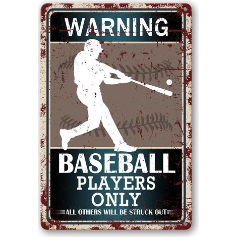 Plaques de Fer de Baseball, Affiches de Baseball pour Chambre, Décoration de Baseball pour Chambre de Garçon, Art Murale Sportif, Plaque de Fer Métallique 20x30 Cm (1/5)