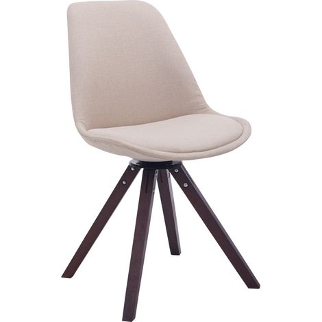 Besucherstuhl Troyes Drehbar Stoff Square creme walnuss (1/5)