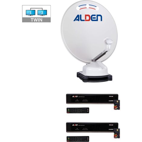 PACK ALDEN ORBITER 65 Parabole Auto + 2 x Décodeurs TNTSAT + LNB Twin