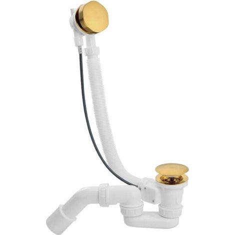 Vidage baignoire 900 mm avec siphon haut débit – Clapet recouvrant métal – Bonde et trop-plein de qualité – Installation facile (1/4)