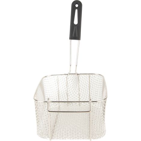 Panier à friture avec passoire à aliments frits à longue poignée, friteuse électrique à maille métallique (1/5)