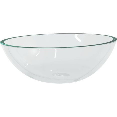 Lavabo vasque à poser Luxueux, Verre Bac à laver, 50x37x14 cm Transparent OIB8568E (1/5)