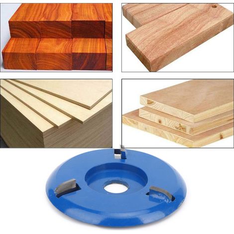 Outil de sculpture sur bois électrique pour meuleuse, lame en acier tungstène, accessoire burin, lame arc 3 dents, bleu (1/5)
