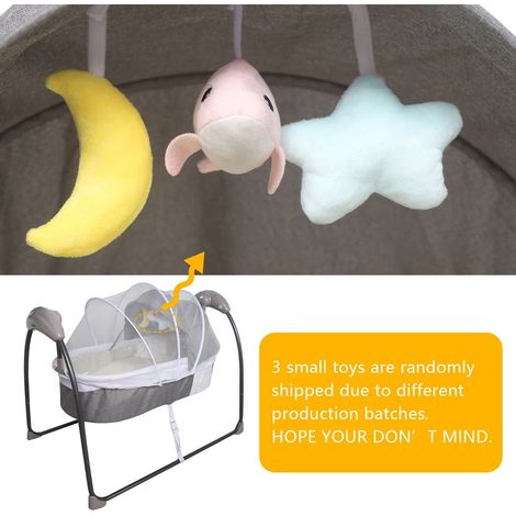 Elektrisches Babybett Babybett Schaukelgeschwindigkeit zeitlich einstellbar, eingebaute Musik, 0-12 Monate altes Baby