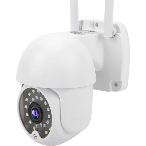 Caméra de sécurité Wi-Fi sans fil avec audio bidirectionnel, rotation PTZ, surveillance à distance, détection de mouvement, alarme, enregistrement d'images, prise 100-240 V (Royaume-Uni). (1/5)