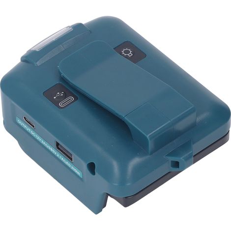 Lampe à pince pour batterie lithium-ion compatible avec le convertisseur de batterie lithium-ion 18V Makita avec port CC, port USB et port Type-C. (1/5)