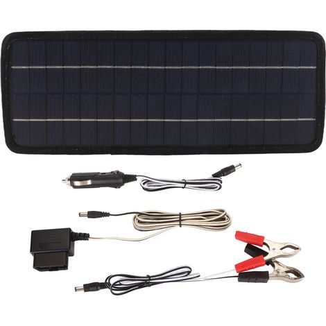 Chargeur de batterie de voiture solaire 10 W 12 V, étanche, kit de panneau solaire 10 watts, chargeur OBD pour voiture (1/5)