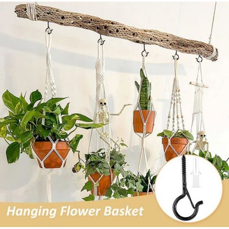 Pitons à visser inox - 15 pièces, noir, boucle sécurité - Convient pour plantes, nichoirs, carillons, guirlandes Étiquette (1/5)