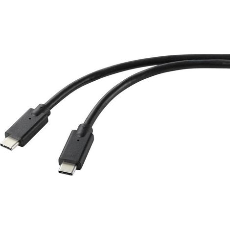 Trywise Câble de charge USB USB 2.0 USB-C® mâle, USB-C® mâle 2.00 m noir gaine TPE RF-5251922 X530892