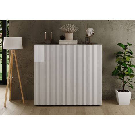 Buffet haut moderne laqué blanc brillant Janeiro (1/5)