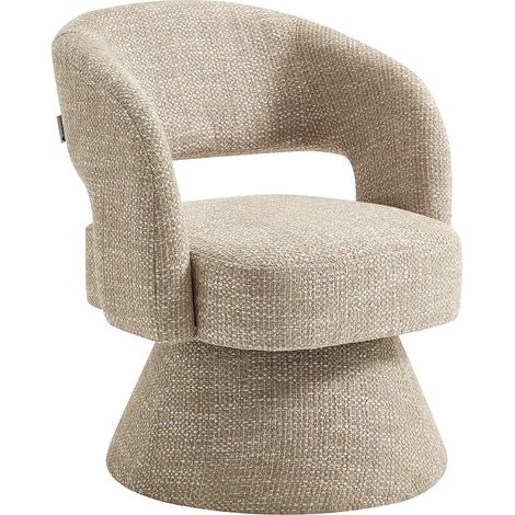 Fauteuil pivotant en tissu texturé beige NAROLIA de Maison Céphy